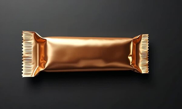 Elegant Gold Packaging Mockup:  Luxury Snack Bar Wrapper Design