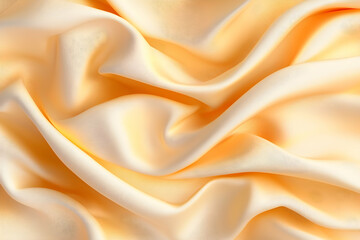 Obraz premium Soft, pale yellow fabric with elegant, flowing folds and wrinkles . AI generative