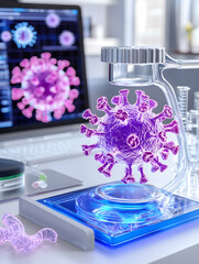 Fototapeta premium Virus research in a modern lab setting