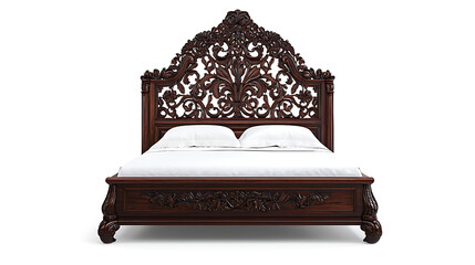 A large bed with a headboard and footboard made of wood