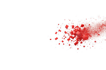 Fototapeta premium Red powder explosion on white background 