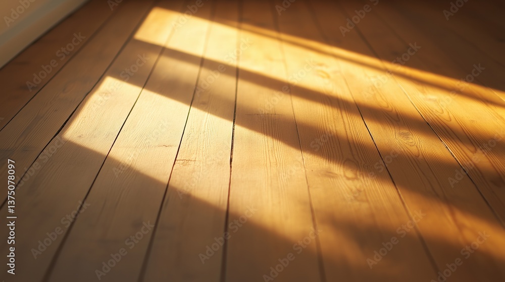 Poster wooden floor made of light-colored planks. the planks are arranged in a diagonal pattern, creating a