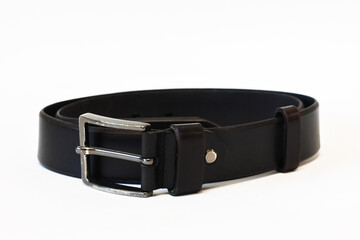 Leather belt isolated on the white background
