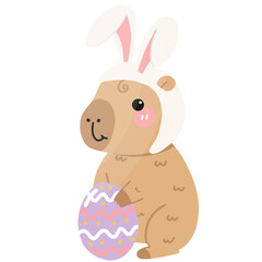 Capybara Bunny Easter, Happy Easter day, Cute Capybara