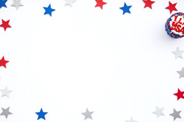 red white and blue cake topper with the word usa on it
