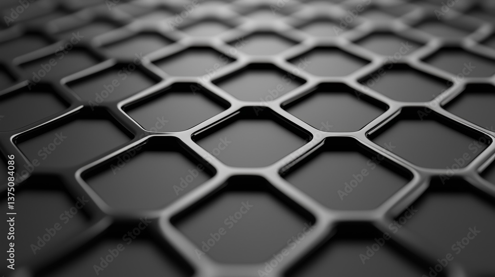 Poster close-up of a hexagonal pattern. the hexagons are arranged in a grid-like manner, with each hexagon 