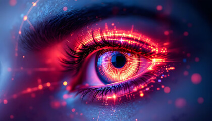 close up of futuristic human eye
