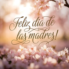 Feliz Dia De Las Madres lettering Spanish Celebrating Happy Mother”s Day Illustration, Hand drawn typography for greeting card, festive poster, flyer, template,background graphic elements