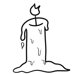 Dripping Candle | Hand-Drawn Line Art