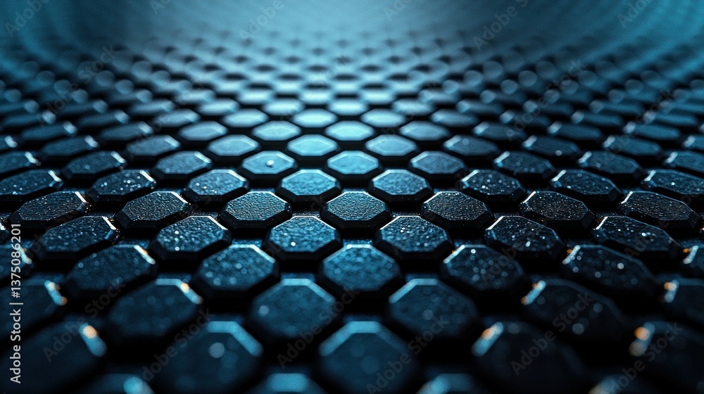 Poster abstract hexagon pattern: a deep blue technological texture