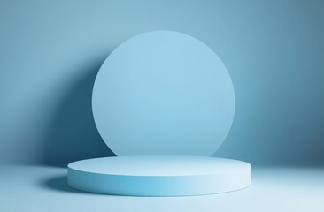 Abstract blue gradient background with a spotlight, empty studio for product display presentation design vector illustration. 