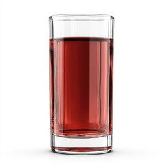 Tall Glass of Dark Red Liquid Refreshing Drink Isolated on White Background for Commercial Use Mockup Product Presentation