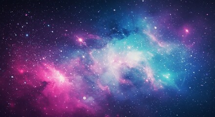 Cosmic Nebula Pink Blue Swirl Dreamy Space Background. AI Generated