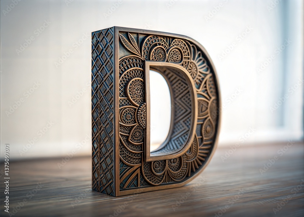 Fototapete isometric color letters. alphabet design - red letters on carbon fiber background. alphabet design w