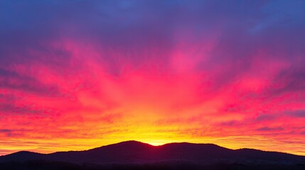 Obraz premium Breathtaking sunset over mountain peaks nature photography vibrant colors tranquil landscape scenic view
