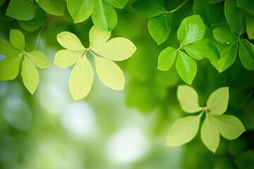 Nature of green leaf in garden at summer. Natural green leaves plants using as spring background cover page greenery environment ecology wallpaper