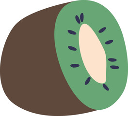 Half of kiwi fruit vector illustration