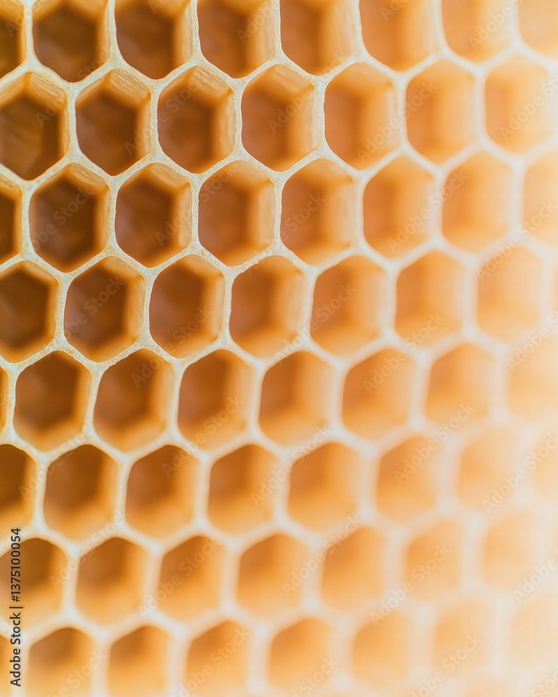 Aufkleber a close-up view of a honeycomb with hexagonal cells showcasing the natural patterns of bees