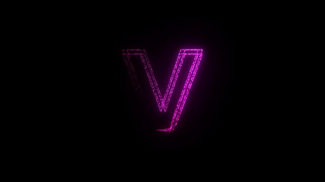 Letter V Line Trail Text Effect Animation