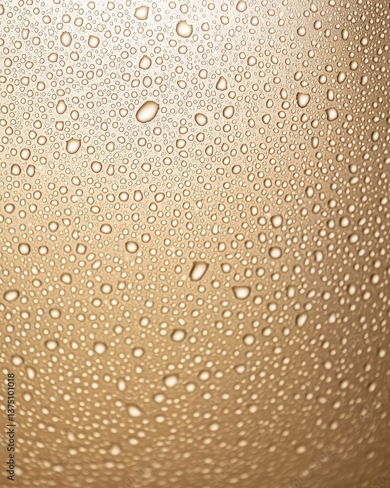 Poster close-up of water droplets on a glass surface capturing light and creating a beautiful reflection