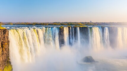 Fototapeta premium Majestic waterfall viewpoint iguazu falls nature landscape vibrant environment scenic beauty concept