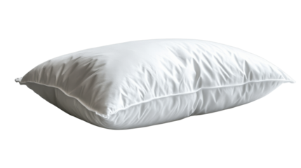 Sleep white pillow isolated on white background, soft and fluffy, ideal for comfort, bedding, and sleep-related concepts in high-quality, clean design