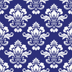 Elegant Seamless Damask Pattern – Vintage Ornamental Floral Background for Luxury Design and Home Decor
