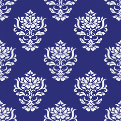 Elegant Seamless Damask Pattern – Vintage Ornamental Floral Background for Luxury Design and Home Decor