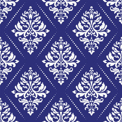 Elegant Seamless Damask Pattern – Vintage Ornamental Floral Background for Luxury Design and Home Decor