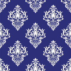 Elegant Seamless Damask Pattern – Vintage Ornamental Floral Background for Luxury Design and Home Decor