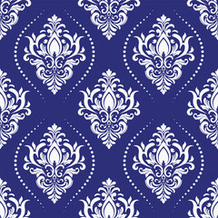 Elegant Seamless Damask Pattern – Vintage Ornamental Floral Background for Luxury Design and Home Decor