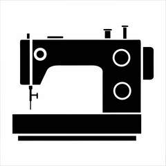 Simple Sewing Machine Icon silhouette Vector Illustration Design.