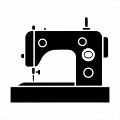 Simple Sewing Machine Icon silhouette Vector Illustration Design.