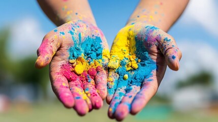 Colorful Hands with Powder