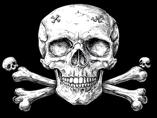 Skull and Crossbones Illustration.