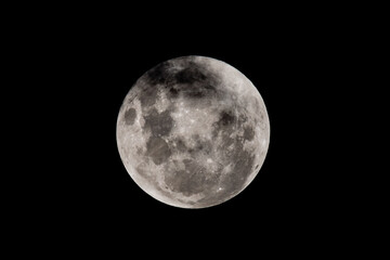 Partial Lunar Eclipse - Blood Moon, Full Moon and clouds