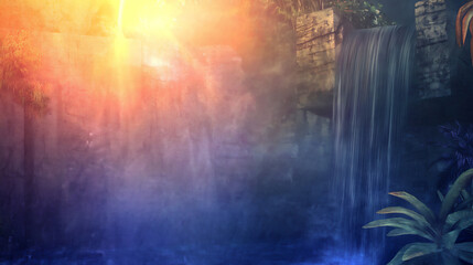 Obraz premium majestic waterfall in a hidden canyon