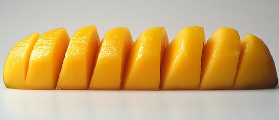 Sliced Mango on White.