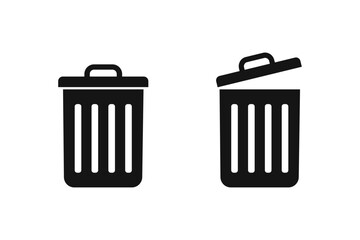 Trash bin, trash dustbin sign icon