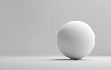 Abstract White Sphere in Minimalist Setting