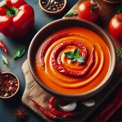 Roasted Red Pepper Soup A smooth creamy soup made with roasted r