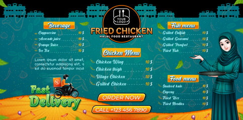 Fototapeta premium Banner Template for Restaurant promotion