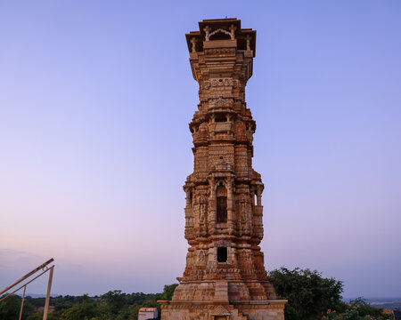 Vijay Stambh , the tower of victory at Chittorgarh fort, Rajasthan, India.