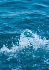 Ocean wave splash vibrant blue water texture. AI Generated