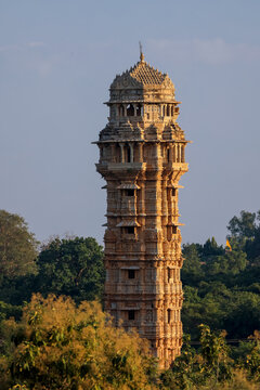 Vijay Stambh; the tower of the victory at Chittorgarh fort,Rajasthan, India.
