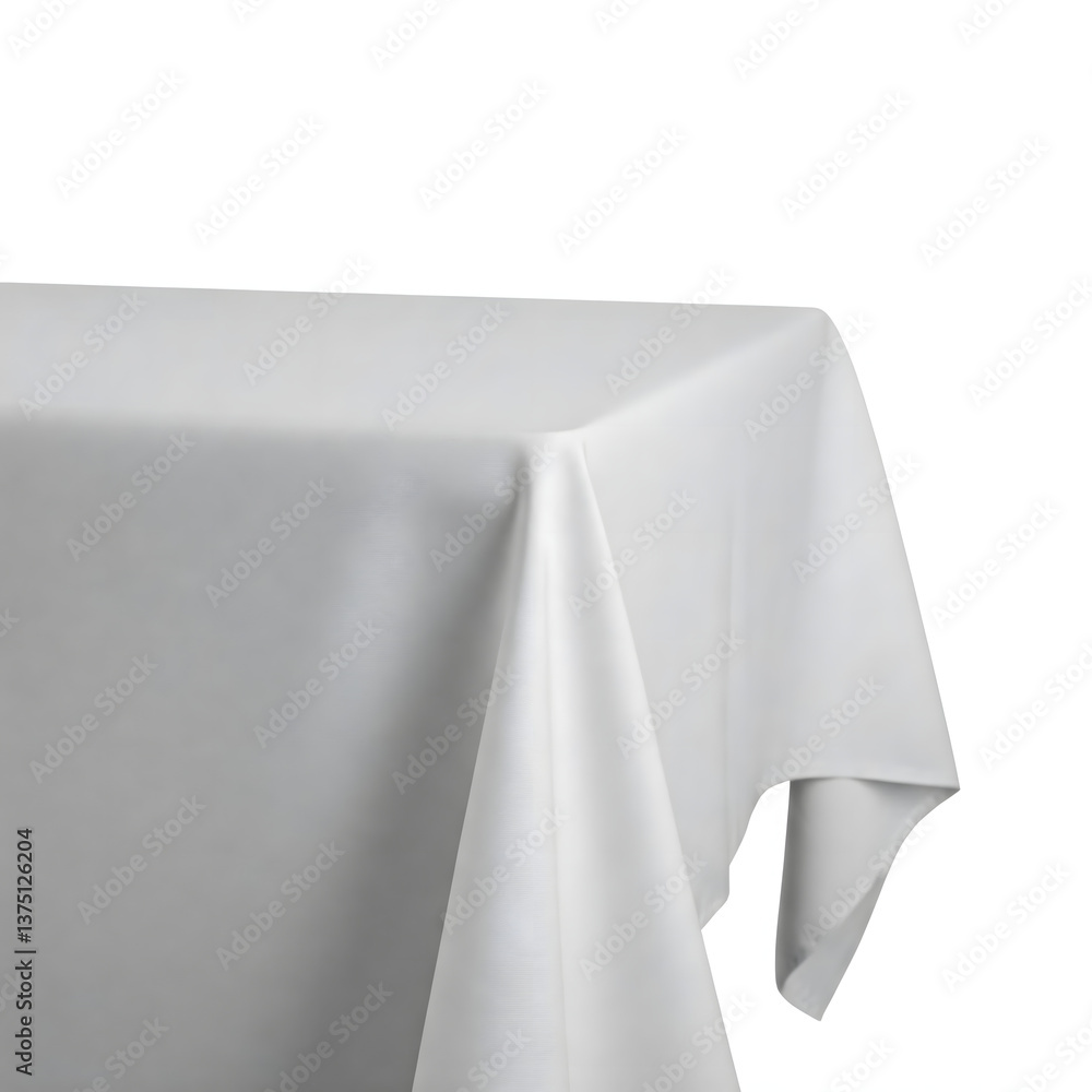 Poster elegant tablecloth: a pristine, folded tablecloth in smooth fabric with soft shadows. perfect for ev