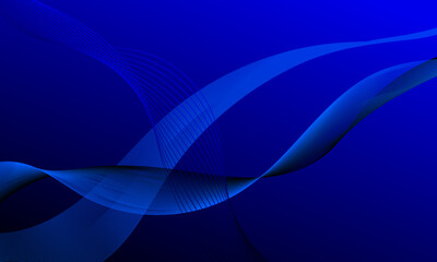 blue light smooth lines wave curves on soft gradient abstract background