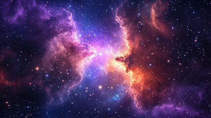 Fototapeta premium Colorful Cosmic Clouds in Deep Space with Bright Starry Background