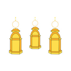 Islamic Decoration With Hanging Golden Lantern