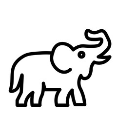 Elephant Silhouette Vector Line Icon Design